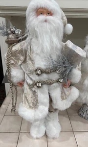 New With Tag Winter Wonder Frosted Forest White Plush Santa Clause 19” Tall - Picture 1 of 5