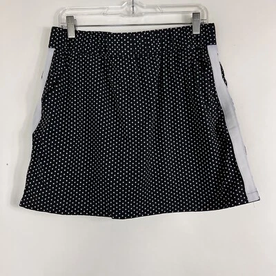 T By Talbots Skort Women's Medium Above Knee Athletic Pull On Black Polka Dot - Image 1 of 4