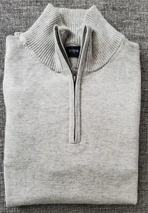 J. Crew Mens Long Sleeve Beige Lightweight Half Zip Mock Neck Sweater Size Small - Picture 1 of 5