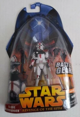 NEW HASBRO STAR WARS REVENGE OF THE SITH RED CLONE COMMANDER FIGURE 2005! R57 - Image 1 of 2