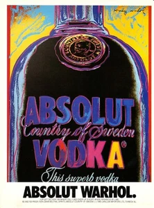 ABSOLUT WARHOL VODKA  AD 1985 VERY RARE OUT OF PRINT  - Picture 1 of 2
