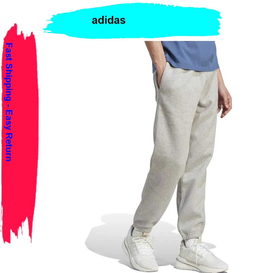 adidas Men All Szn Fleece Athletic Pant Medium Grey Heather Pockets Straight Leg