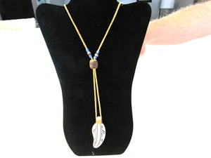 Navajo Nation Handmade by Cornelia Kosea Pendant Necklace Leather, Silver Beads - Picture 1 of 6