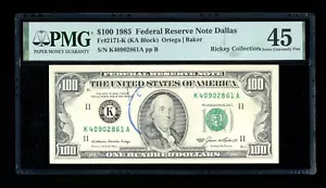 DBR 1985 $100 FRN Dallas Fr. 2171-K PMG 45 Serial K40902861A - Picture 1 of 2
