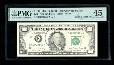 DBR 1985 $100 FRN Dallas Fr. 2171-K PMG 45 Serial K40902861A - Image 1 of 2