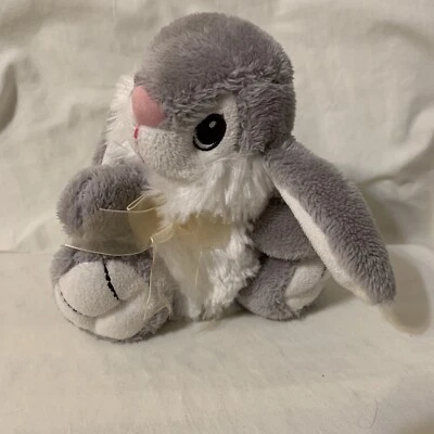 Dandee коллекционеров выбор серый белый 6» кролик с бантом пасхальный плюшевый - Изображение 1 из 4