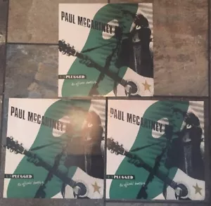 (3) Rare 1991 Paul Mccartney Unplugged Promotional Posters 12.25”X12.25” Vintage - Picture 1 of 2