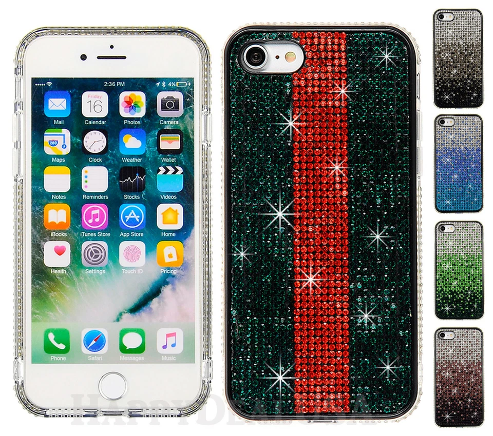 For Apple iPhone 7 | 8 - Diamond Rhinestone TPU ShockProof Armor Cover Case - Image 1 of 1