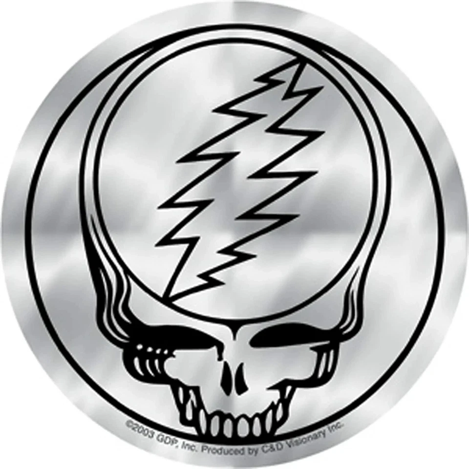 SYF Grateful Dead Steal Your Face Sticker, Chrome 4" High Quality Original New - Image 1 of 1