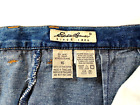 Eddie Bauer Blue Denim Women Size 16 Pleated Front Short A-Line Jean Skirt Clean