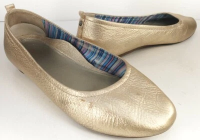 Plantilla ortopédica plana de ballet dorada para mujer Aetrex Erica ¡Muy bonita! Foto 1 de 4