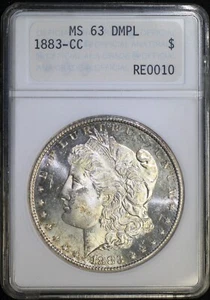 1883 CC Morgan Silver Dollar ANA MS63 DMPL Old ANACS Low Cert# 0010 Early Slab - Picture 1 of 3