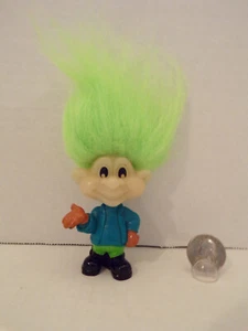 Russ Troll Doll~Vintage~3"~1993~Burger King Kid Club~Glow In The Dark~Green Hair - Picture 1 of 4
