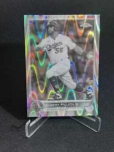 2022 TOPPS CHROME SONIC ALBERT PUJOLS BLACK WHITE RAY WAVE REFRACTOR  DODGERS