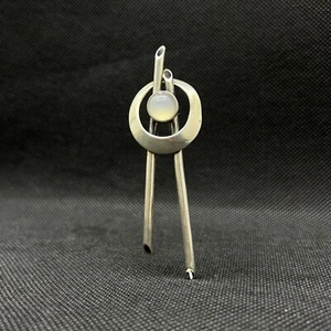 1960 Brooch Vintage 925 Sterling Silver Inlaid Agate White Women Man Israel 8 Gr - Picture 1 of 16