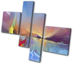 Ölgemälde Boot Segeln Landschaften MULTI LEINWAND WANDBILD Bild Druck - Bild 1 von 1