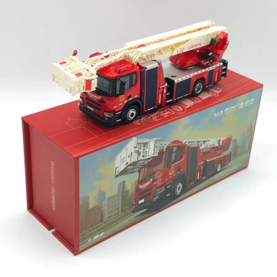 1:64 Scale Scania Fire Ladder Truck Diecast Alloy Model Car - Ready for Display - Image 1 of 4