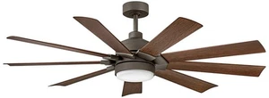 60" Hinkley Turbine LED Wet Rated Bronze Walnut 9-Blade Smart Fan - Picture 1 of 1