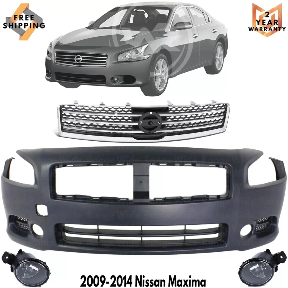 Conjunto de cubierta de parachoques delantero fascia y rejilla para Nissan Máxima 2009-2014 Foto 1 de 4