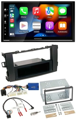 Kenwood DAB USB Bluetooth 2DIN Lenkrad Autoradio für Toyota Auris 2011-2012 schw - Bild 1 von 4