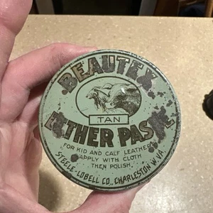 Beautex Lether Paste Glass Jar Steele-Lobell Co. Charleston WV Leather Polish - Picture 1 of 10