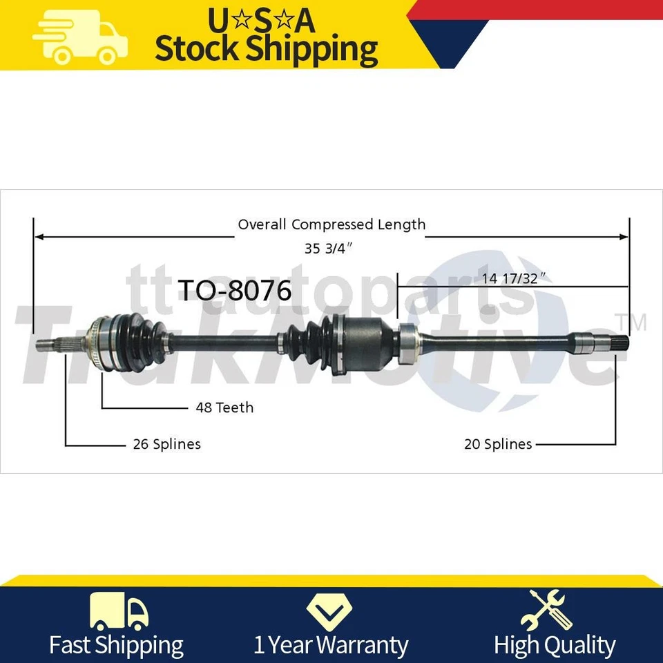 Junta de eje CV derecho del lado del pasajero delantero para Toyota Camry 1991 1990 1989 1988 Foto 1 de 1