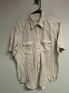 Vintage Wrangler Made In USA 70s 80s Mens XL Short Sleeve Pearl Snap Shirt - Picture 1 of 6