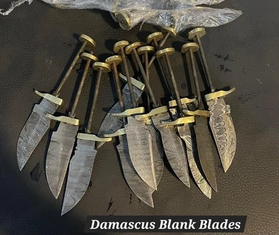 Lote de 20 CUCHILLOS DE CAZA SKINNER HECHOS A MANO DE ACERO DAMASCO HOJA EN BLANCO 6 PULGADAS Foto 1 de 4