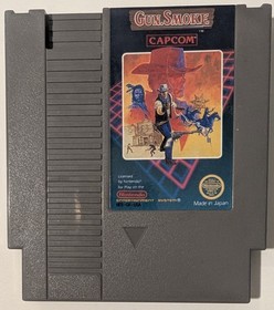 Gun Smoke Nintendo Entertainment System NES Cleaned & Tested Works back writing