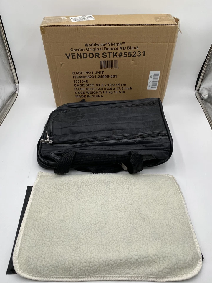 Sherpa Deluxe Airline Approved Pet Carrier – Small Black 15"x10"x8.5"