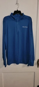 Peloton Mens Warm Up 1/4 Zip Pullover Size XXL Blue Bike Gym Longsleeve - Picture 1 of 3