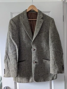 Herren PETER CHRISTIAN HARRIS TWEED Grün/Braun Woll Sakko Blazer Größe 40R - Bild 1 von 22