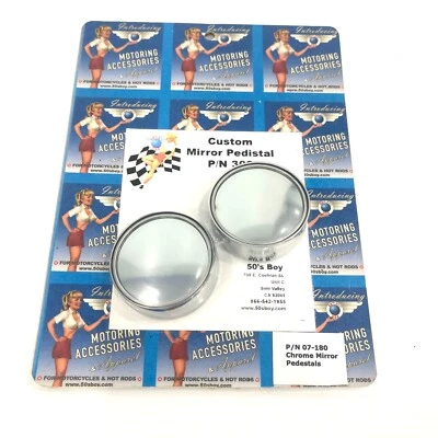 Pedestales de punto ciego visión dividida espejo cromado niño años 50 Harley Honda motocicletas Foto 1 de 4