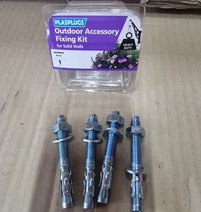 OUTDOOR FIXINGS KIT HEAVY DUTY SOLID WALLS CAVITY ANCHORS METAL BROLLY PLUG - Picture 1 of 6