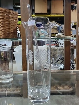 Nueva jarra mezcladora alta vintage moderna de mediados de siglo Javit cristal lluvia cóctel  Foto 1 de 4