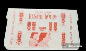 Seltene Vintage Nelkenmilch Werbenadeln Milchmann Jahreszeiten Gruß Weihnachten - Bild 1 von 8