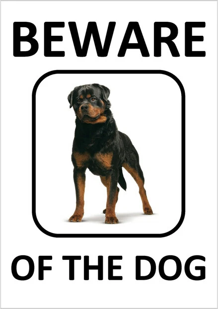 Beware Of The Dog Sign Rottweiler JAF Graphics. Rottweiler Beware Of ...