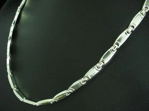 925 Argento Sterling Collier/Collana / Vero Argento/43,7g/42,2cm - Foto 1 di 3