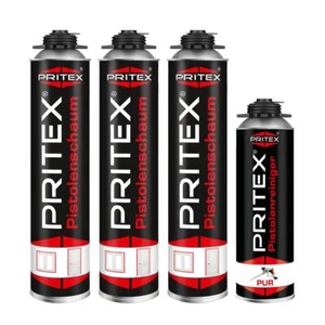 Bauschaum Set 3 x 750 ml inkl. Reiniger PU Schaum Pistolenschaum Montageschaum - Bild 1 von 7