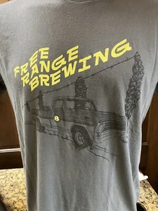 Free range Brewery Beer Charlotte NC Gray Large Tee Eight Years Roaming Free - Picture 1 of 7