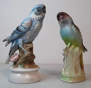 Lot Of 2 Bird Figurines , Made In Japan , Parakeet - Picture 1 of 14