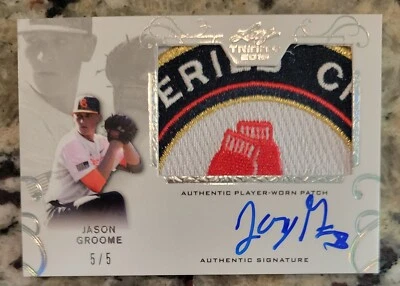 2016 Leaf Trinity Jason Groome SICK!! Silver spectrum Patch Auto Red Sox /5 - Image 1 of 2