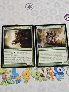 C2456 MAGIC MTG WORLDWAKE TERASTODON WOLFBRIAR ELEMENTAL MP RARE - Picture 1 of 22