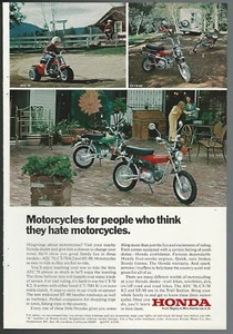 1973 HONDA MOTORCYCLE advertisement, Honda ATC 70, CT-70 K2, ST-90 bikes - Picture 1 of 3