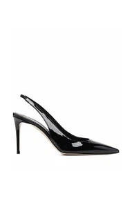 Scarosso X Brian Atwood Patent Black Slingback RRP £410 - Picture 1 of 8