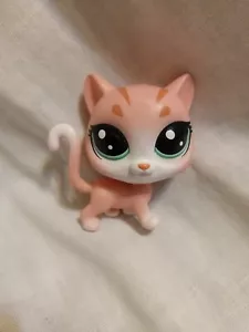 Littlest Pet Shop 1-102 Poppy Tabling Pink Striped Shorthair Cat G6 House Pets - Picture 1 of 2