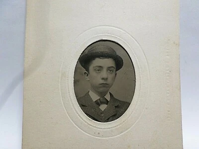 Cuadro antiguo de hojalata, Harry C. Crosby, siglo XIX, autógrafo firmado Foto 1 de 4