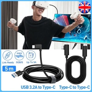 5M USB A Cable Charge Data Line Type C Cable For Oculus Quest 2 Steam VR Cable - Picture 1 of 6