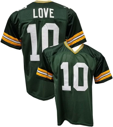 Jordan Love Green Custom Stitched Football Jersey Men's Green Bay Cover