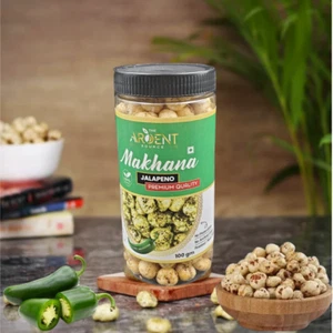 Roasted Makhana & Jalapeno Flavoured (Fox Nut Lotus Seed) 100g - Picture 1 of 4